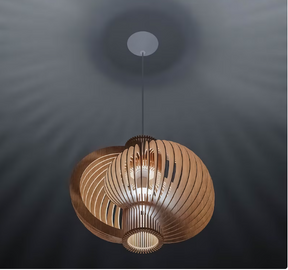 Wooden Pendant Lamp "Mystery 350" / Unique Pendant Light / Scandinavian Lamp / Ceiling light