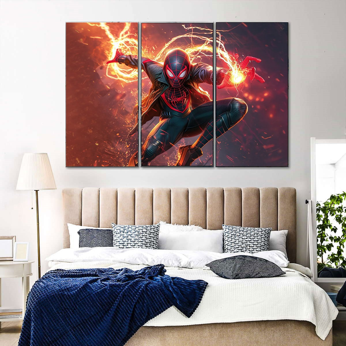 Spider Man Miles Morales (3 Panel)  Wall Art