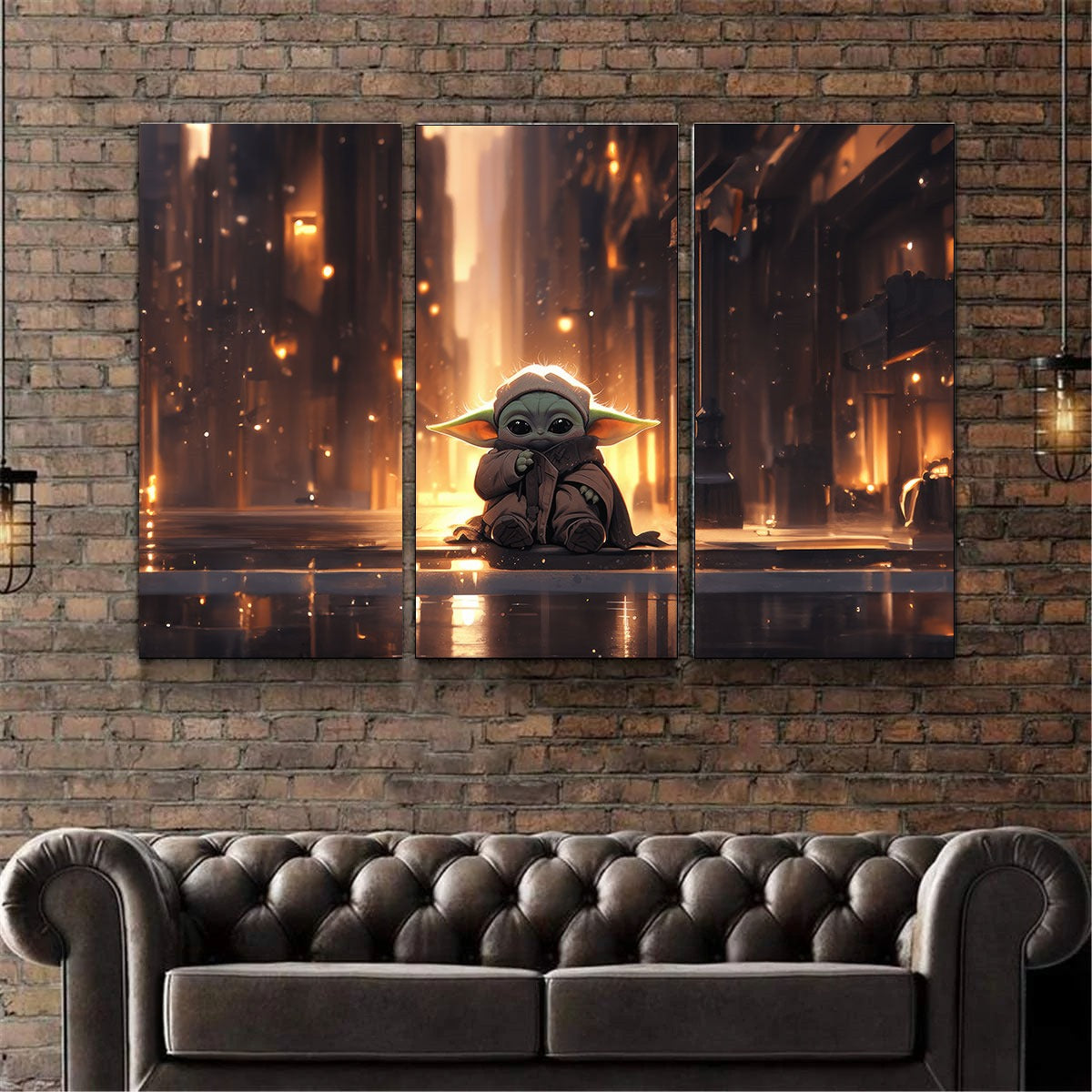Baby Yoda (3 Panel)  Wall Art