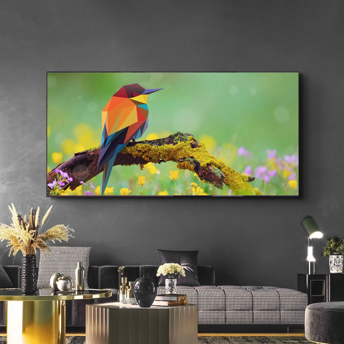 Bee Eaters Low Poly (1-Panel) Wall Art